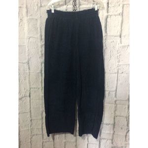 BDG URBAN OUTFITTERS Navy Blue Corduroy Wide Leg Raw Hem Crop Pants NEW SIZE LAR